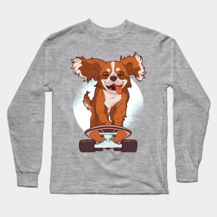 Cute Funny Puppy SkateBoarding Artwork !! Long Sleeve T-Shirt